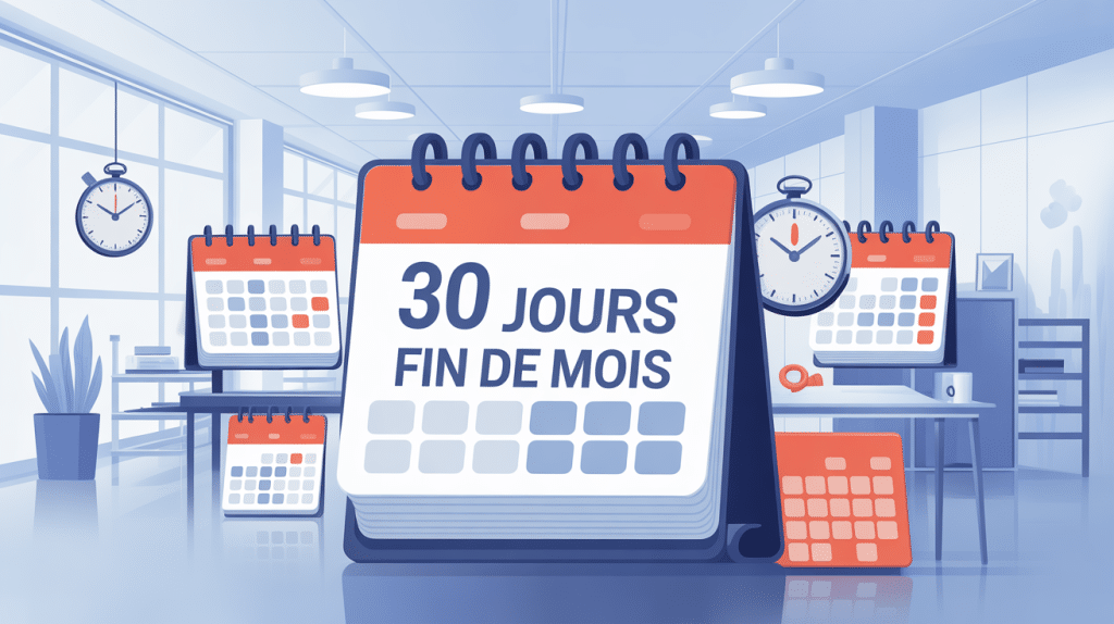 illustration 30 jours fin de mois B2B gestion délais