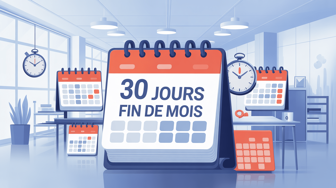 illustration 30 jours fin de mois B2B gestion délais