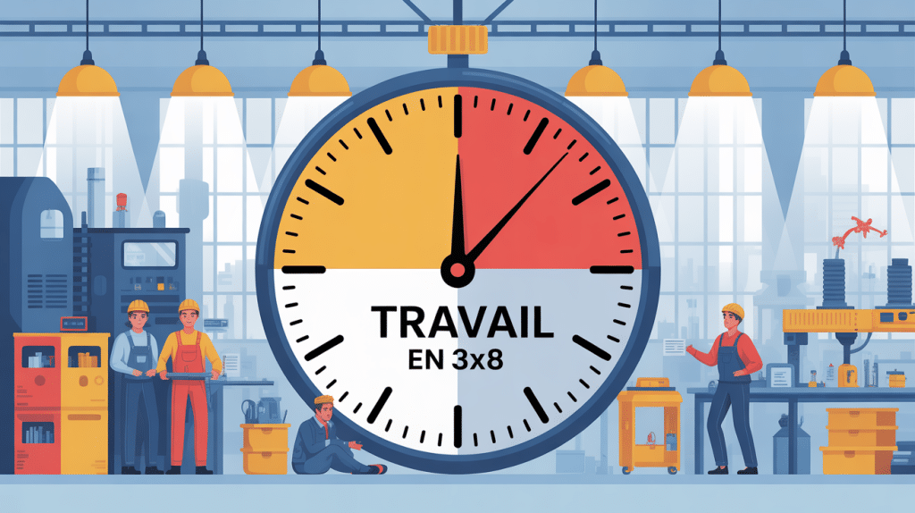 illustration 3x8 travail usine horaires matin apres-midi nuit