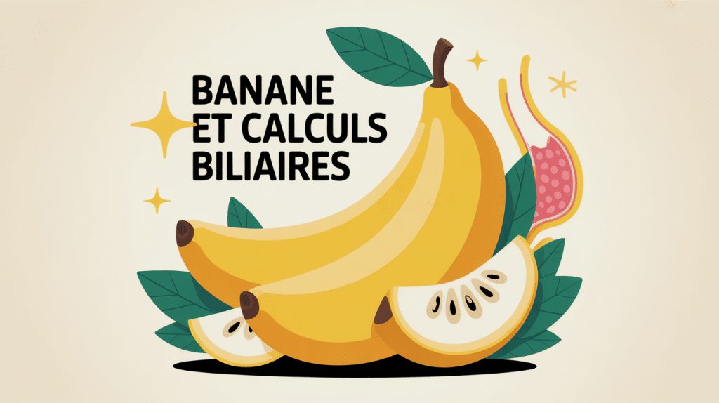 illustration banane et calcul biliaire vésicule digestive