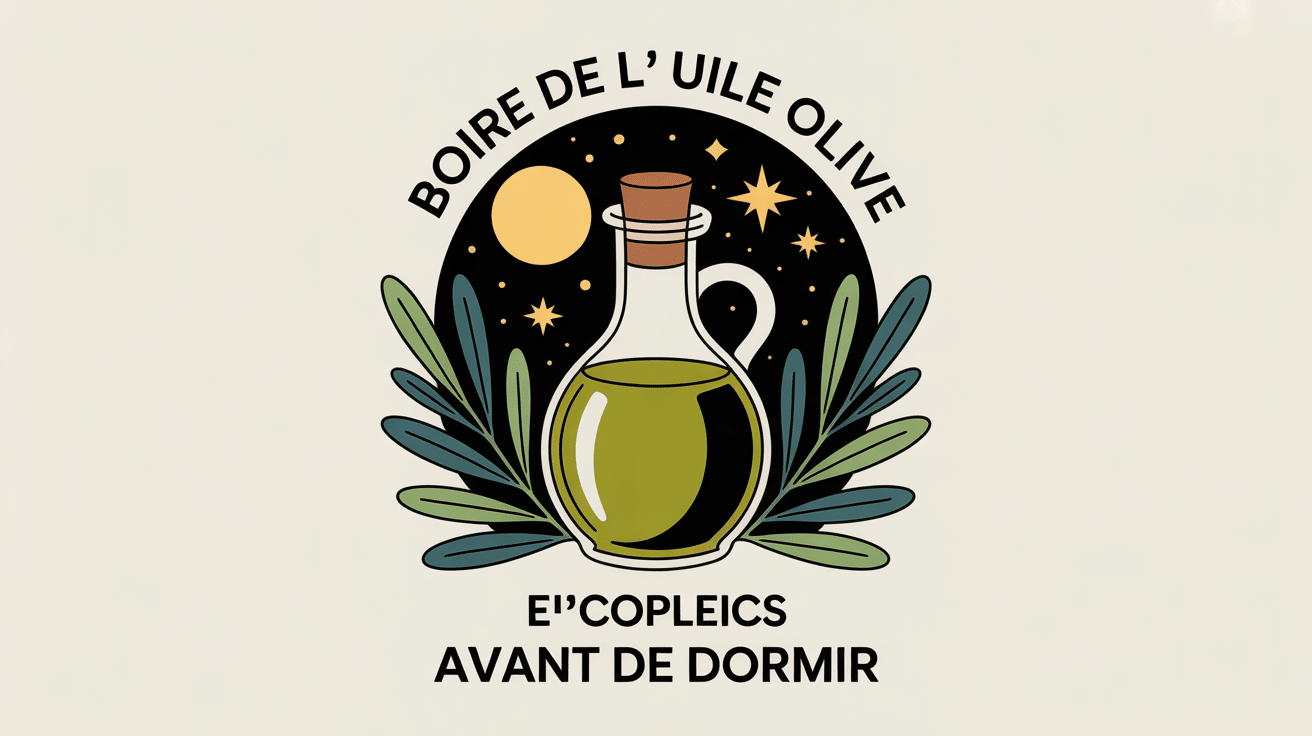 boire de l'huile d'olive avant de dormir bouteille lune atmosphère