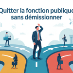 comment quitter la fonction publique sans démissionner, visuel de fonctionnaire à plusieurs chemins