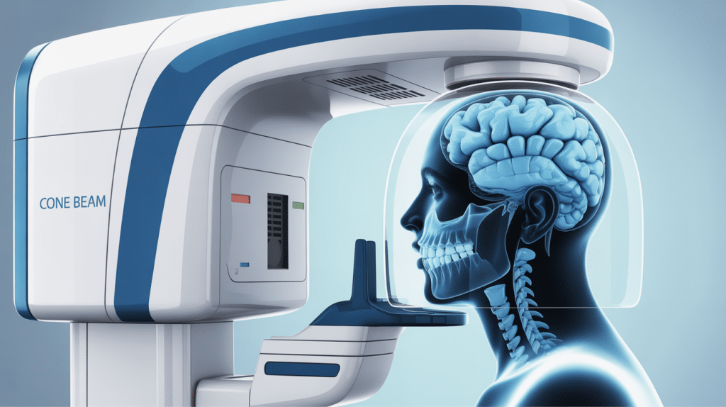 illustration con beam appareil dentaire vue 3D