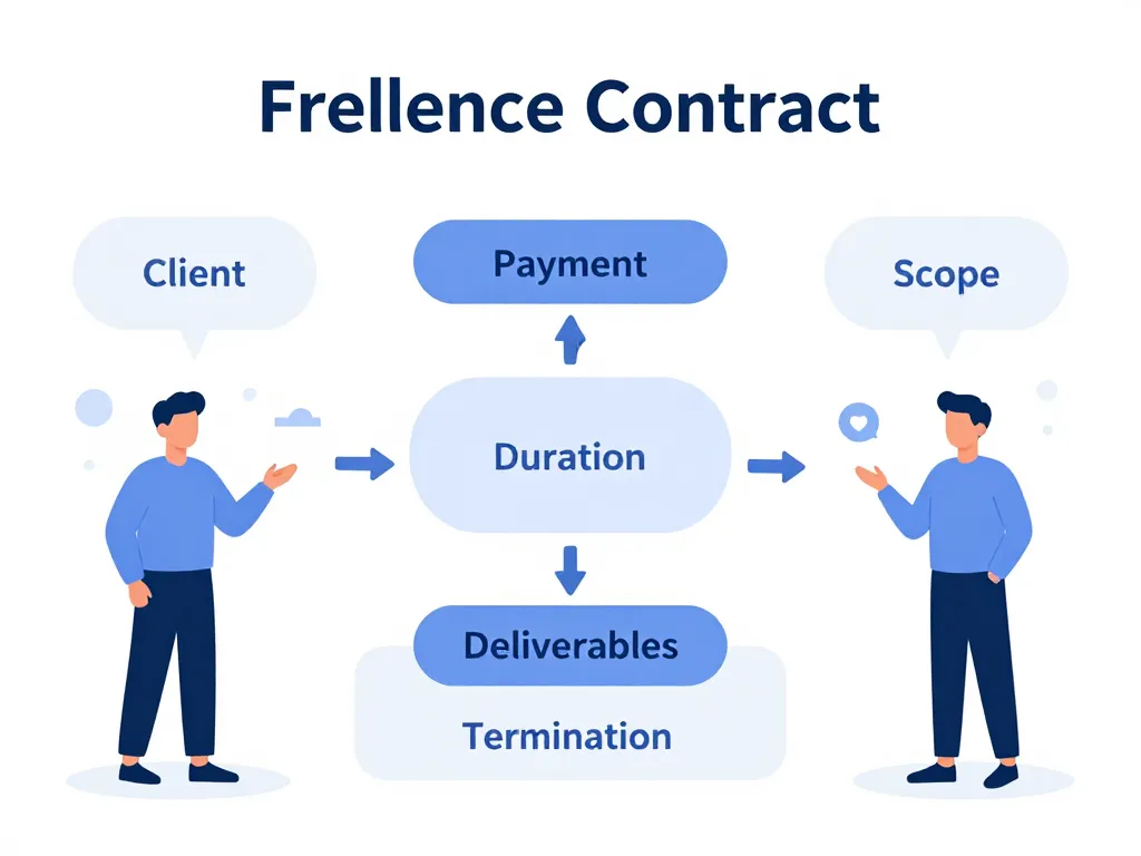 contrat freelance schéma éléments clés du contrat