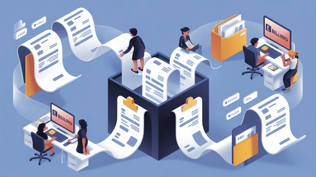 e billing solutions illustration factures électroniques entreprises