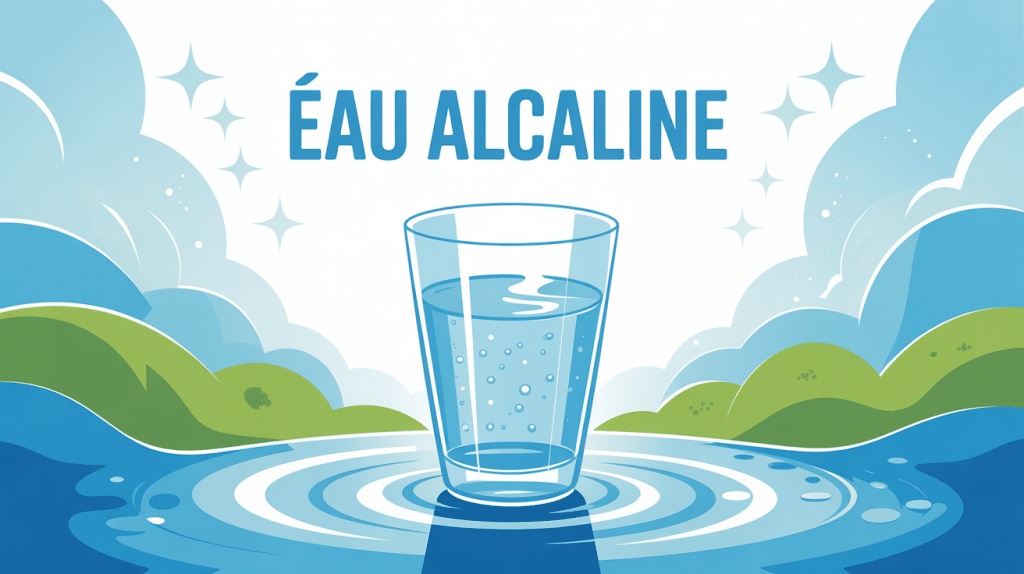 eau alcaline danger et santé illustration