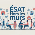 illustration vectorielle esat hors les murs inclusion handicap