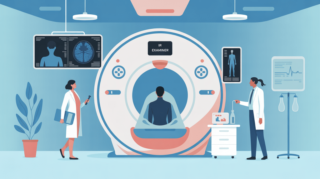 ir examiner illustration stylisée irm hôpital