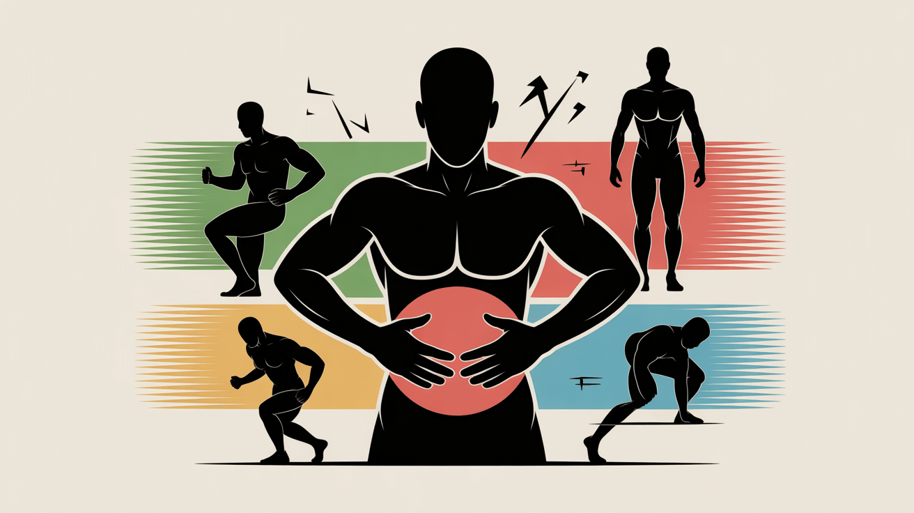 illustration du mal aux abdos apres sport