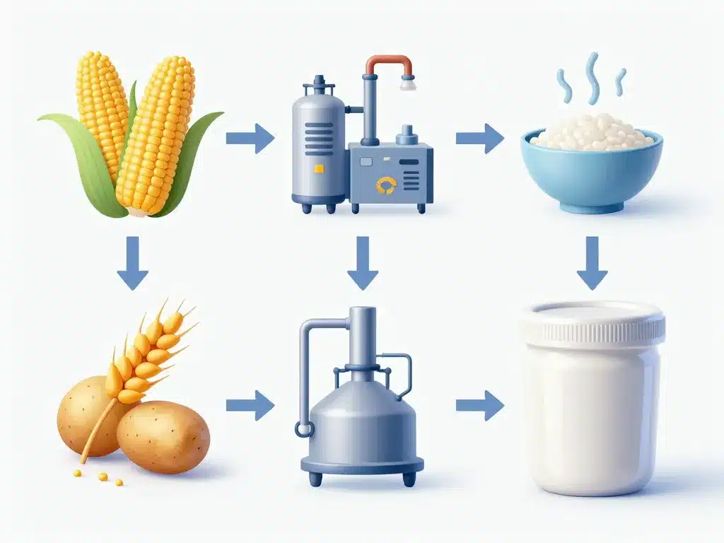 schéma maltodextrine halal processus origine