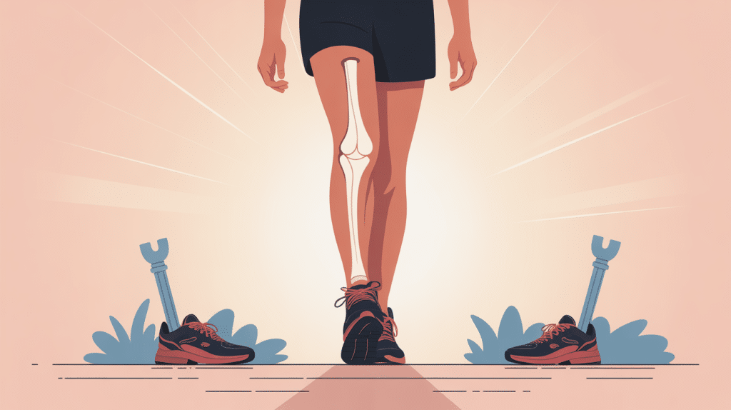 marcher sans béquille après fracture silhouette avec béquilles au sol