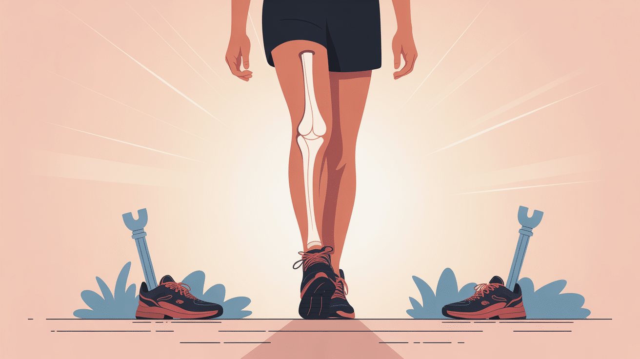 marcher sans béquille après fracture silhouette avec béquilles au sol