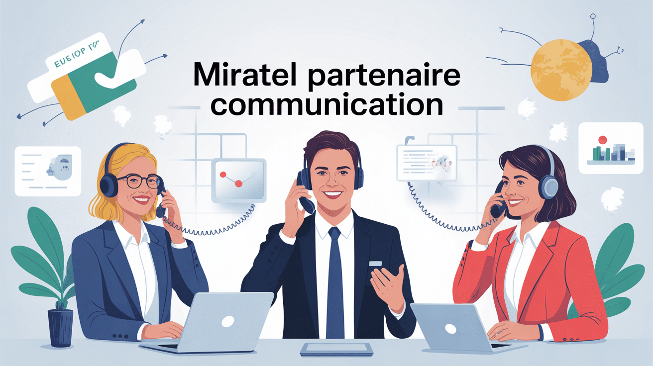 miratel partenaire en communication équipe illustration vectorielle