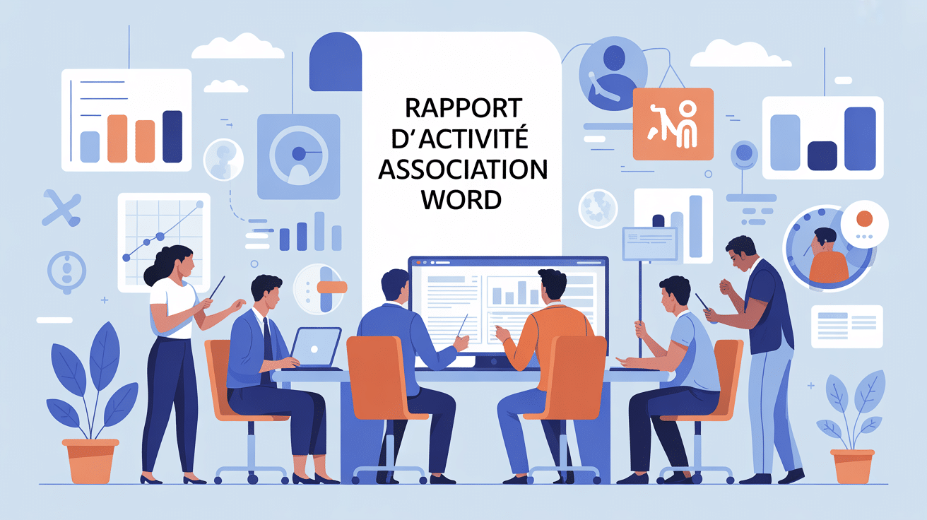 modèle rapport d'activité association word illustration association dynamique