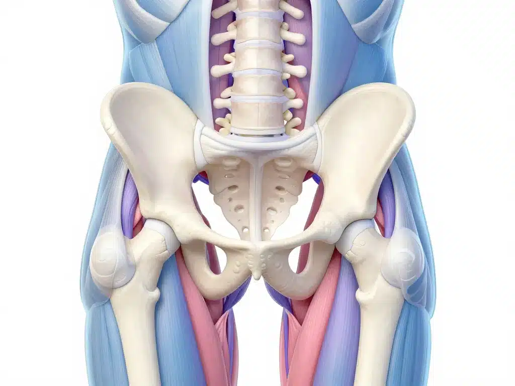 concept muscle du bassin anatomie avec groupes musculaires