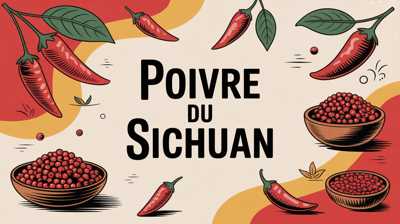 poivre sichuan danger baies rouges illustration asiatique
