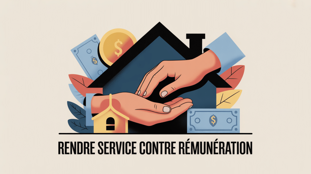 illustration rendre service contre remuneration moderne et épurée