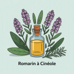 illustration romarin à cinéole style vectoriel huile essentielle