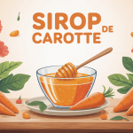 illustration sirop de carotte bocal et carottes fraîches