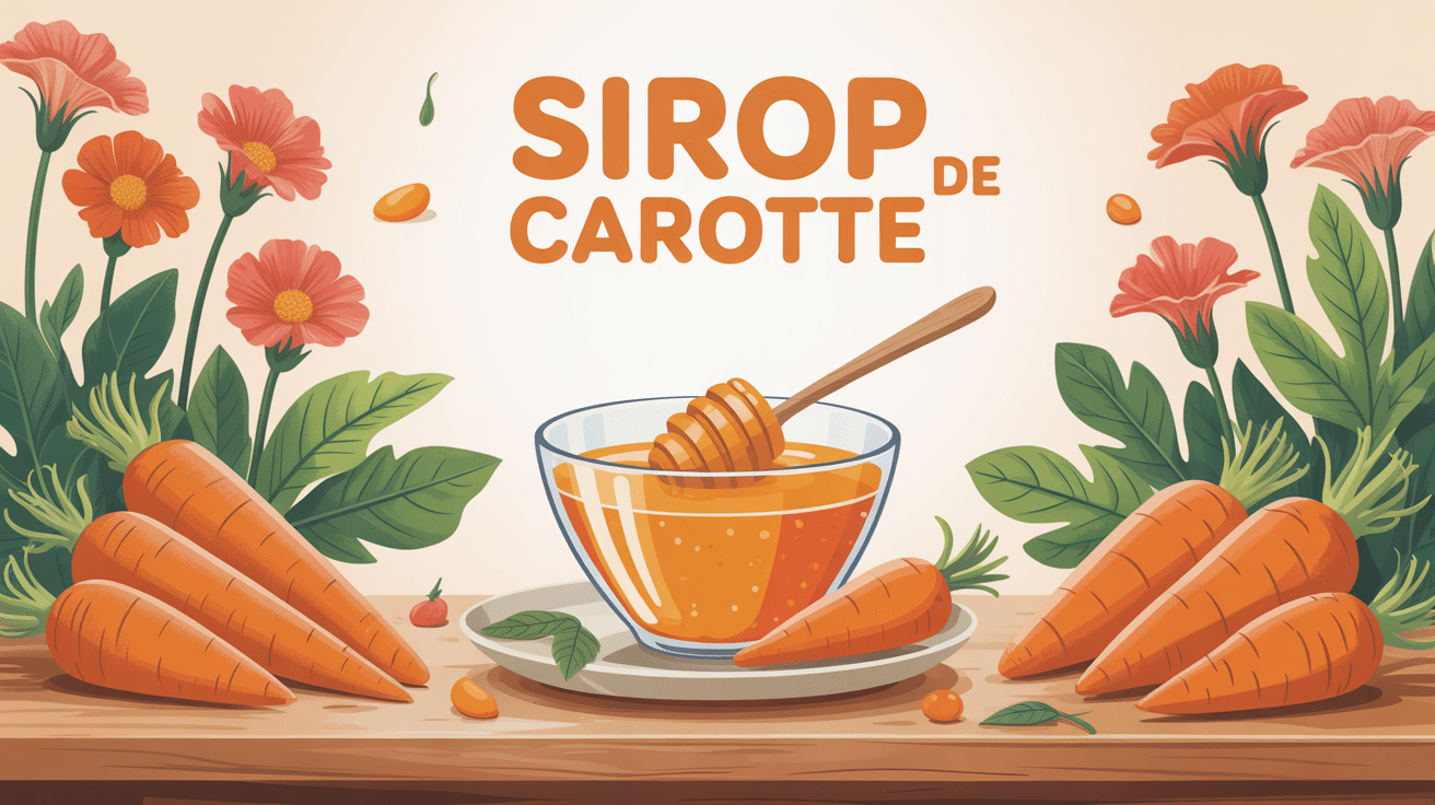 illustration sirop de carotte bocal et carottes fraîches