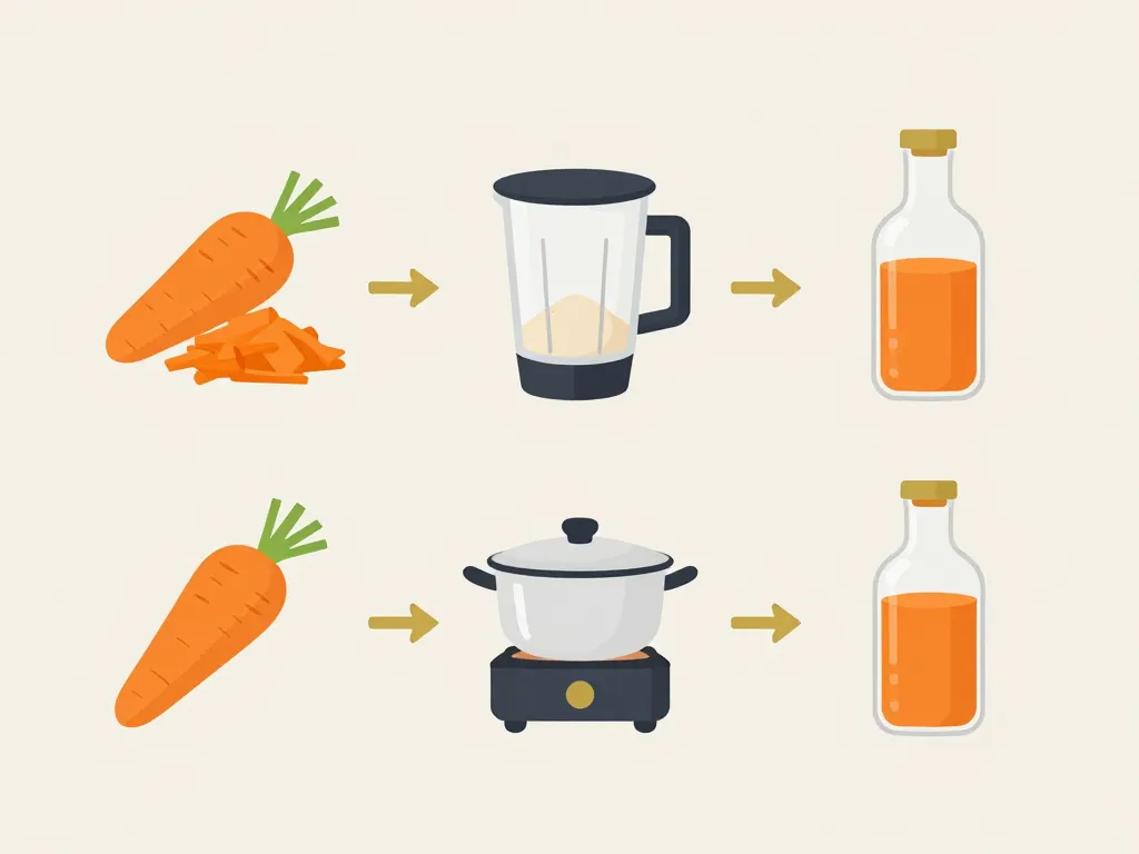 diagramme étapes recette sirop de carotte maison