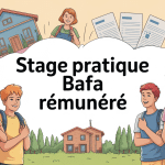 Illustration stage pratique BAFA rémunéré avec animateurs et structures