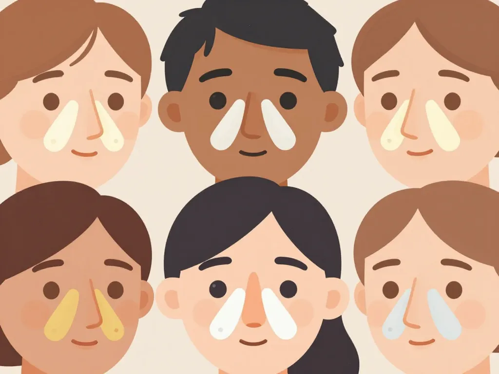 différents strips nasales adaptés peaux et nez