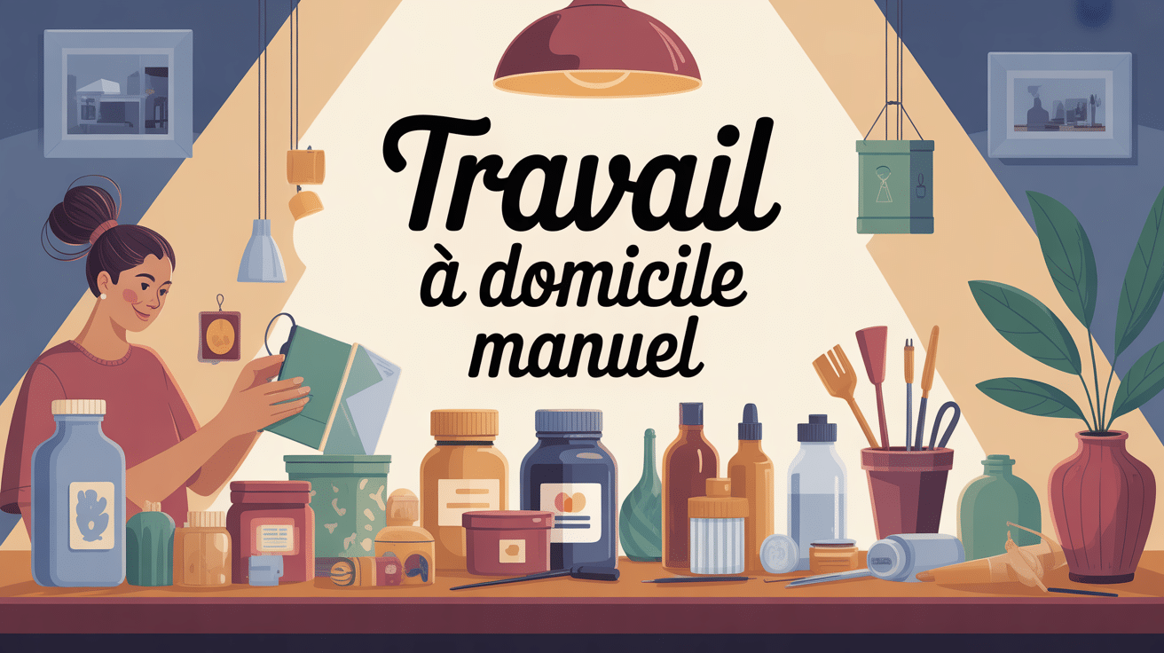 travail à domicile manuel personne à la maison sur table objets