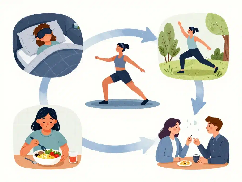 illustration travailler 3x8 solutions routines bien-être