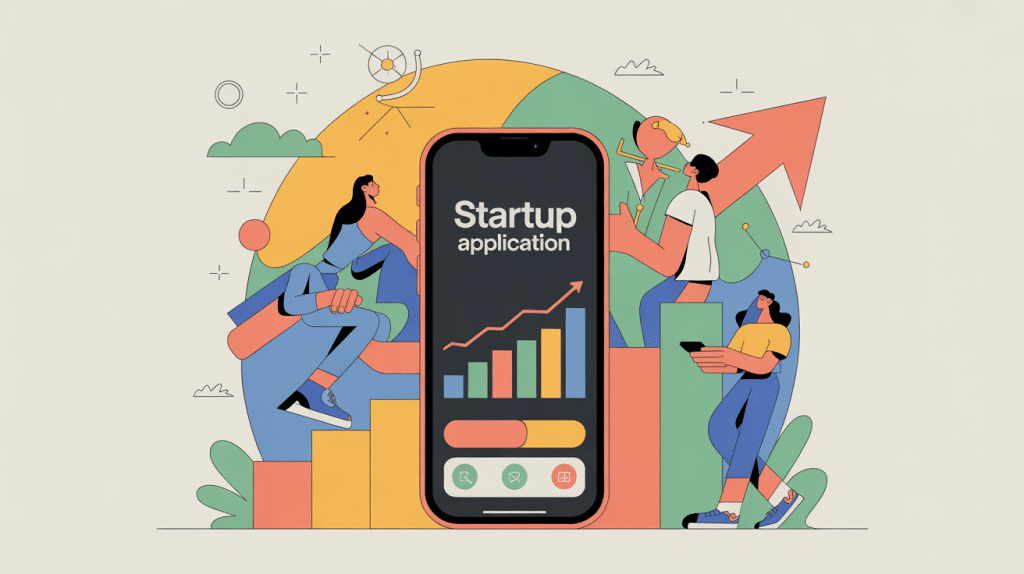 Illustration de création et lancement startup application