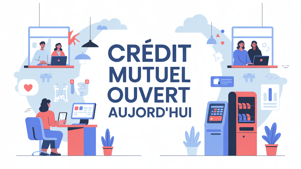 Crédit Mutuel ouvert aujourd hui agence stylisée connectée