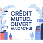 Crédit Mutuel ouvert aujourd hui agence stylisée connectée