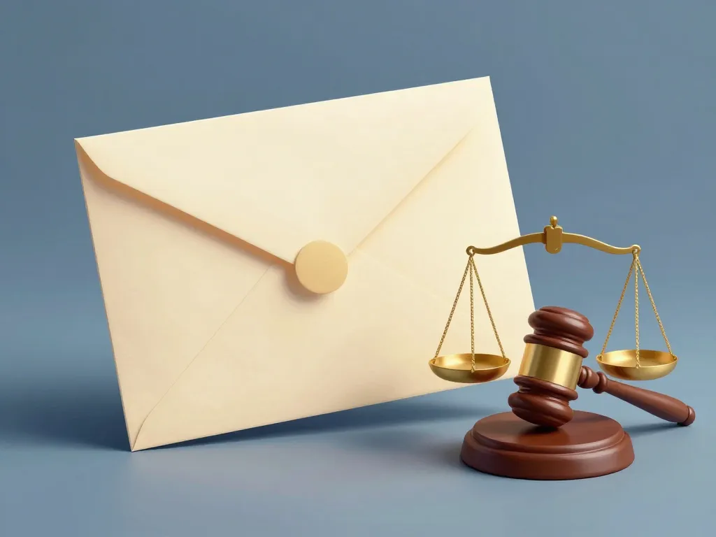 Image délai lettre recommandée valeur juridique gavel balance