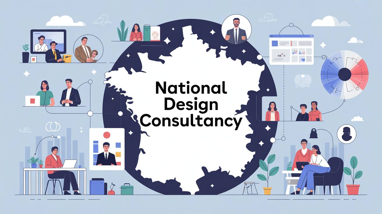 national design consultancy illustration réseau marque France