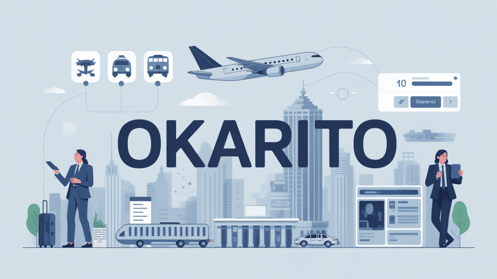 Illustration okarito gestion voyages d'affaires moderne
