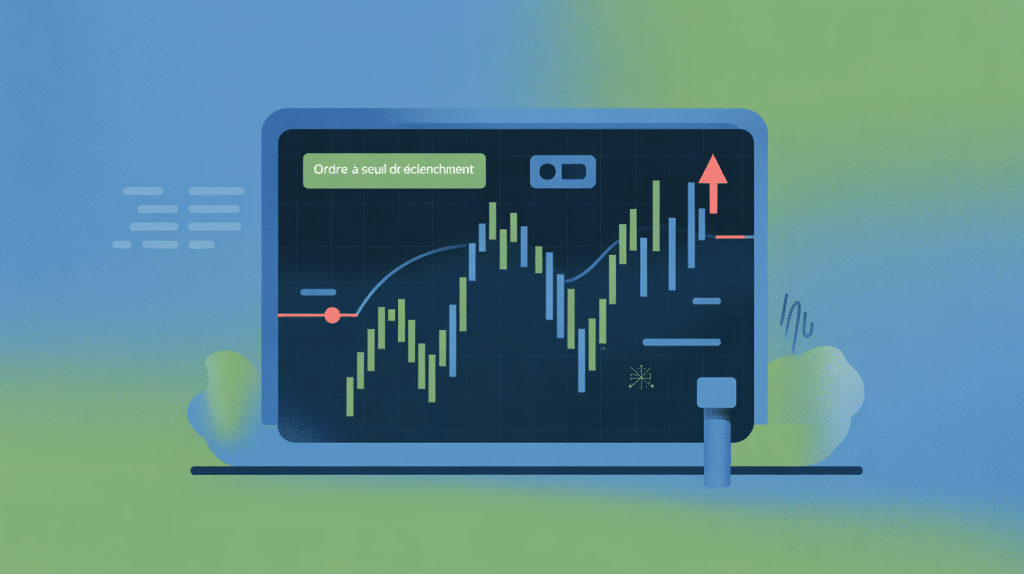 illustration du concept d'ordre à seuil de déclenchement en bourse