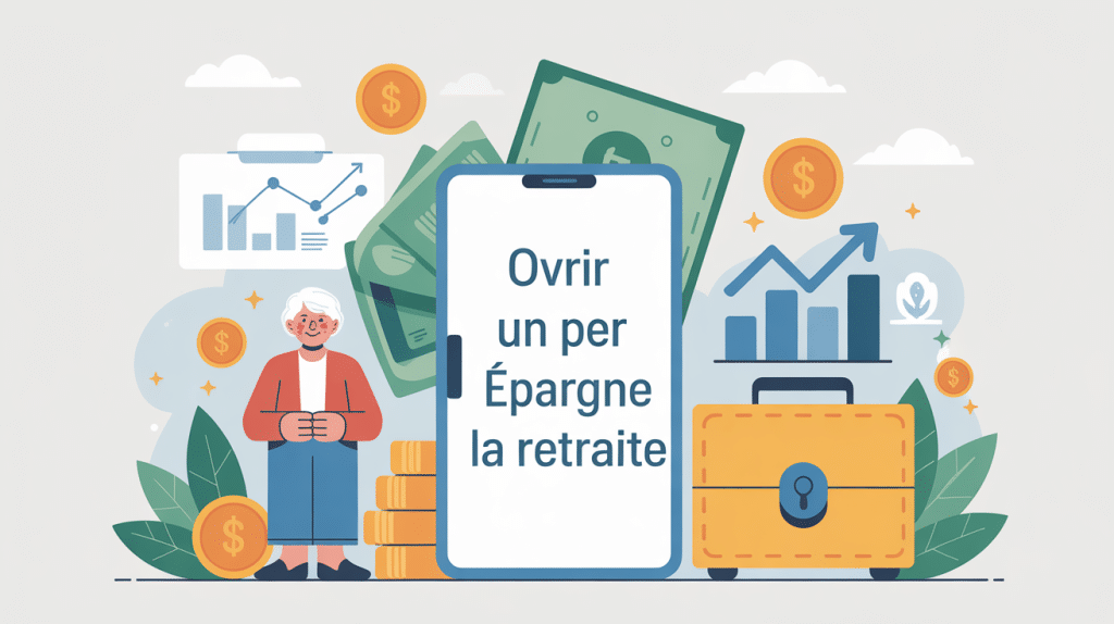 Pourquoi ouvrir un PER à la retraite image vectorielle senior et finances