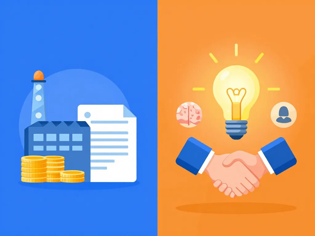 Différences ressources tangibles et intangibles illustration