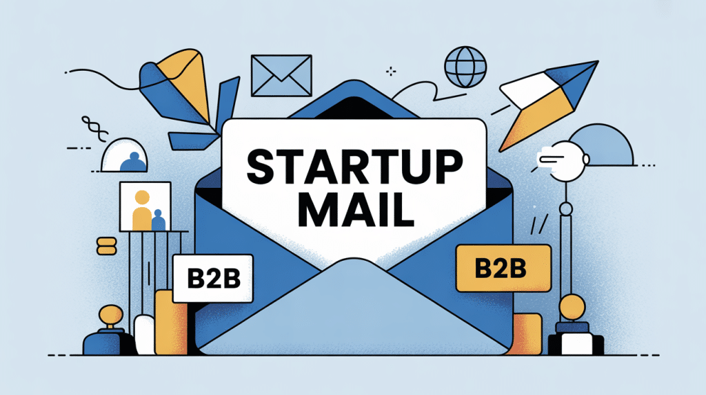 illustration startup mail prospection b2b enveloppe