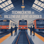 Vue du technicentre Villeneuve Saint Georges, atelier moderne