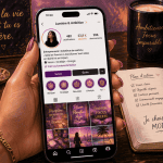 main smartphone abonnés instagram doré