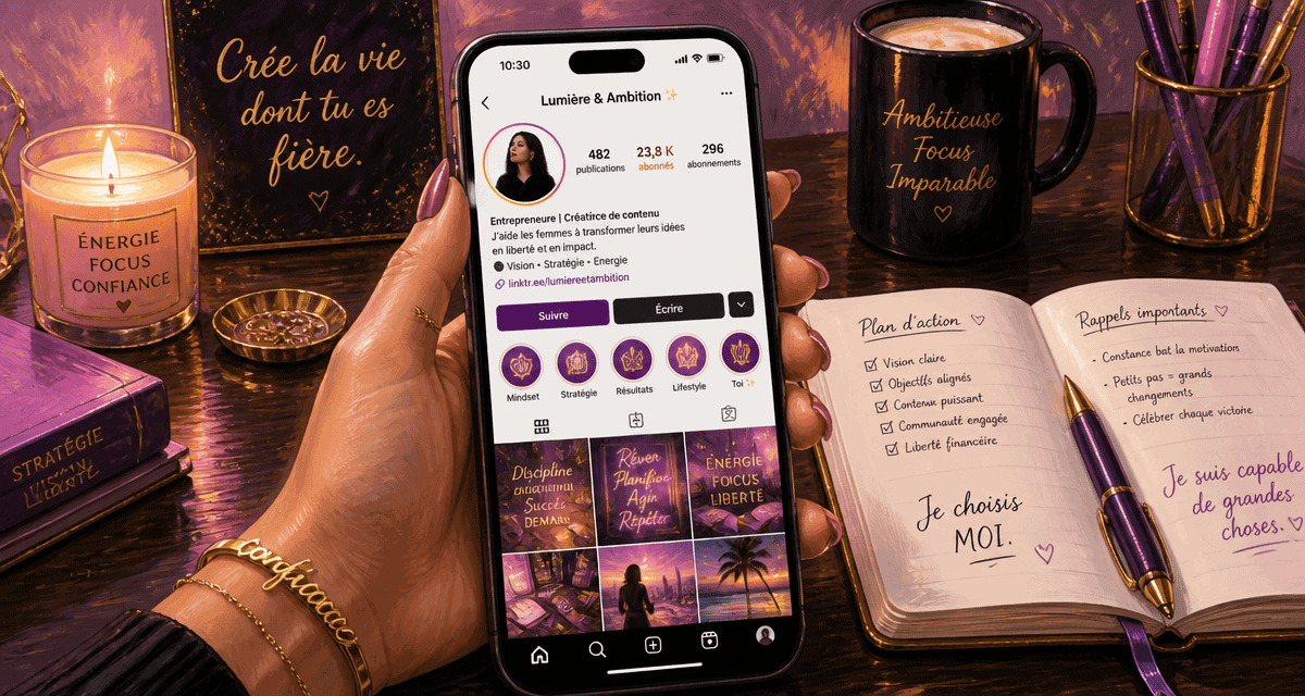 main smartphone abonnés instagram doré