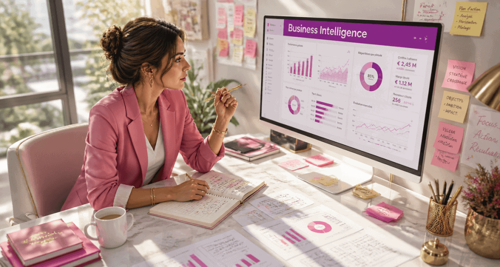 business intelligence business intelligence business intelligence femme analyse données