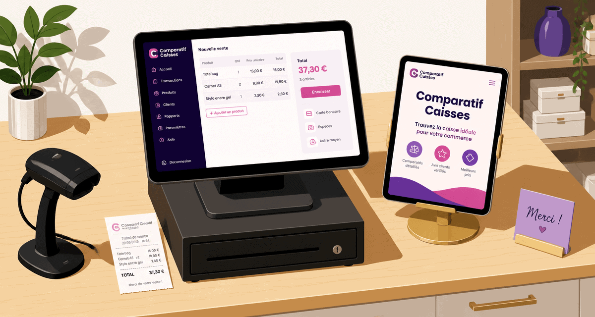 caisse enregistreuse commerce de détail sur comptoir moderne