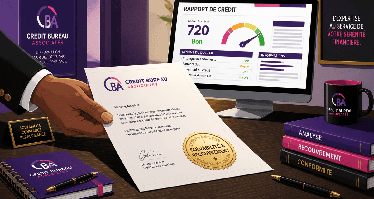 credit bureau associates lettre sur bureau moderne