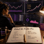 devenez trader pro femme trader concentrée