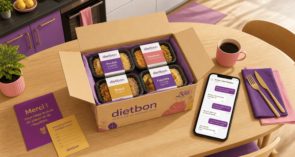 dietbon service client colis repas smartphone