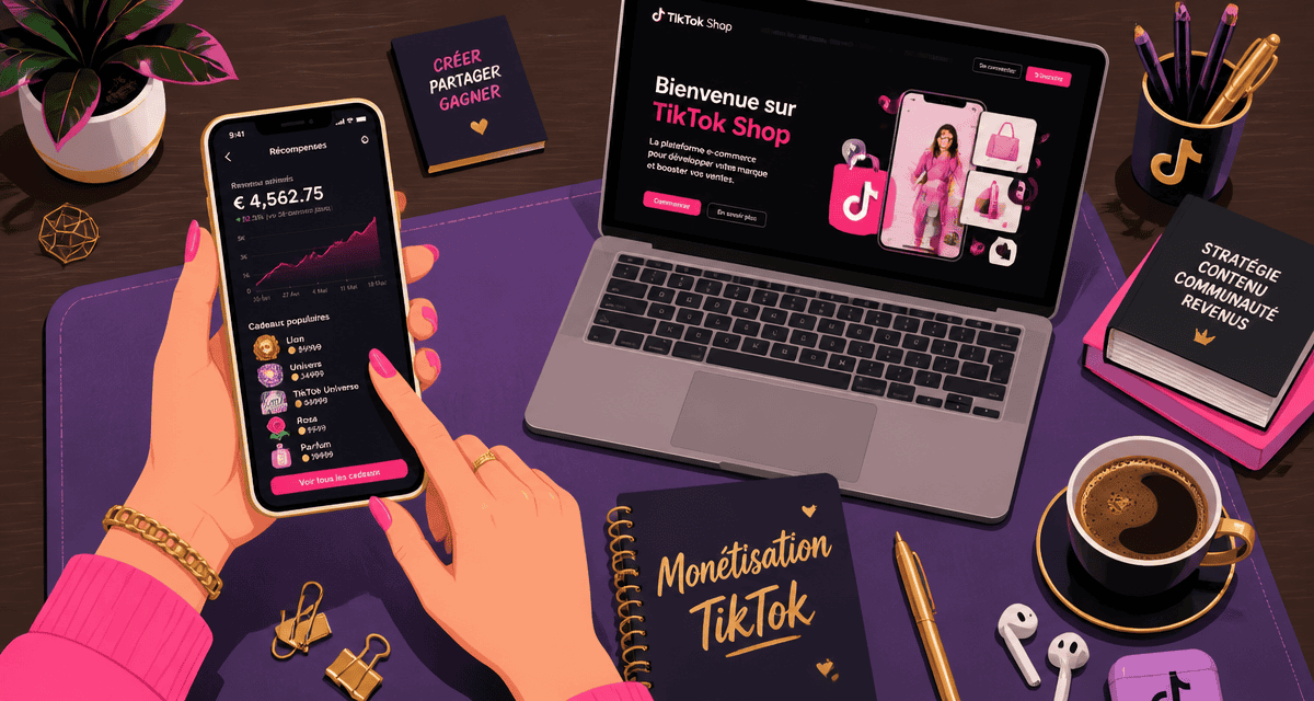 monetisation tiktok bureau smartphone graphiques