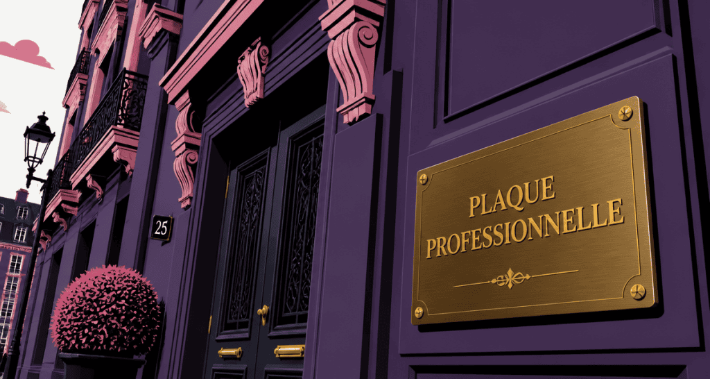 plaque profession libérale laiton sur façade
