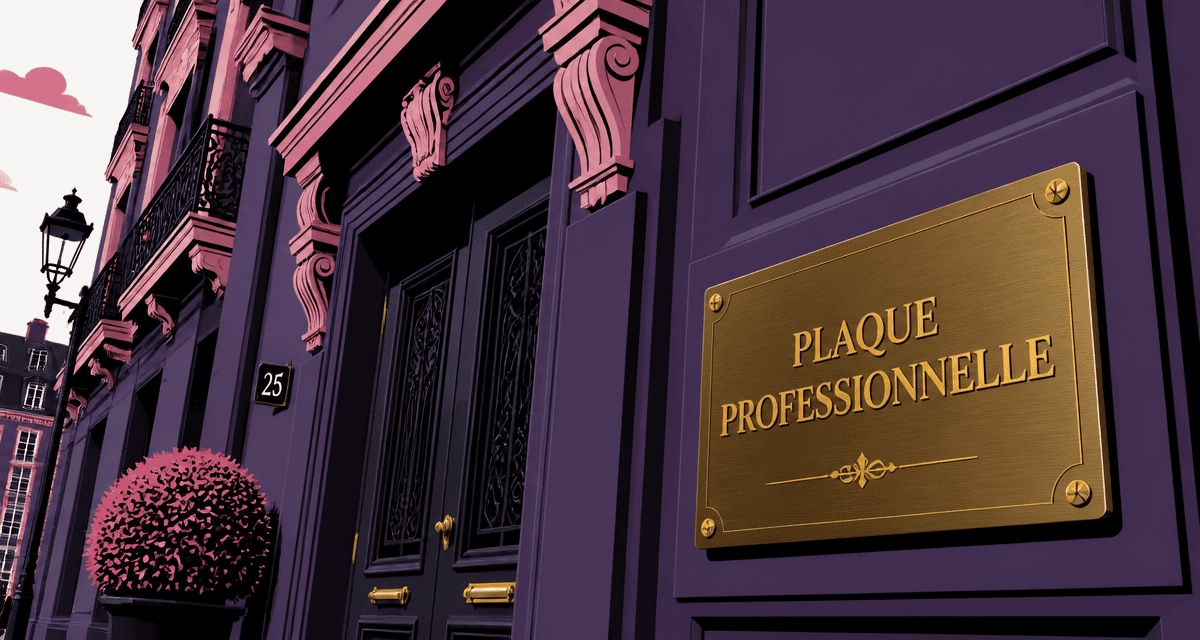 plaque profession libérale laiton sur façade